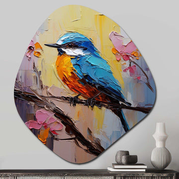 Bluebird Serenade Painting - Asymmetric Metal Wall Art